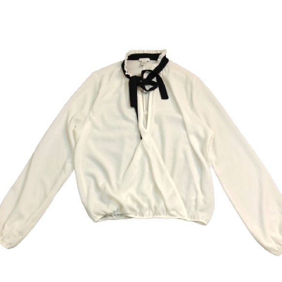 bp Tops - BP Light Cream Tie Blouse Size Small